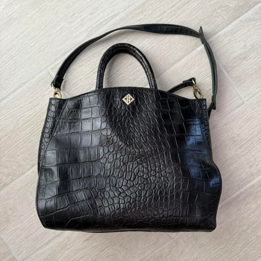 black croc bag